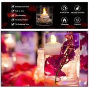 6439 Set of 12 Flameless Floating Candles Battery Operated Tea Lights Tealight Candle - Decorative, Wedding. 