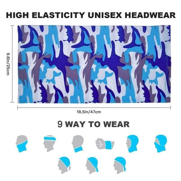 1357 Multifunctional Unisex Neck Gaiter Headband for Dust & Sun Protection Headwear 