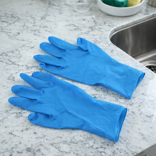 Blue reusable hand protection gloves ideal for kitchen tasks