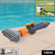 Close-up of pool filter cartridge cleaner nozzle showing ergonomic handle