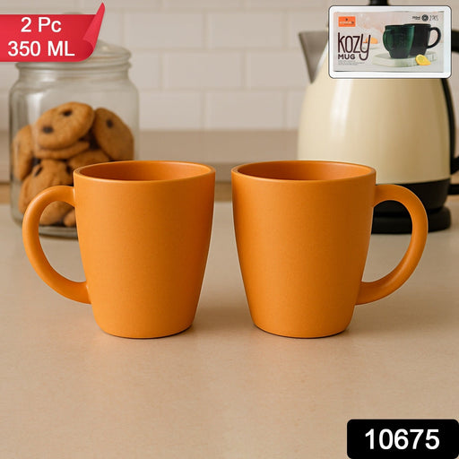 Konvex coffee mugs filled with fresh brewed coffee