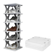 Organivo 6-layer foldable shoe rack, neatly packaged for delivery.