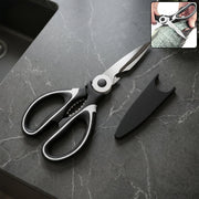 Multi-purpose 3 in 1 kitchen scissors with steel blades