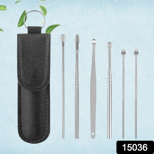 Close-up of the different reusable ear cleaning tools, including spiral and curette designs.
