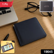 Men's slim bi-fold wallet neatly packed in premium gift box for gifting