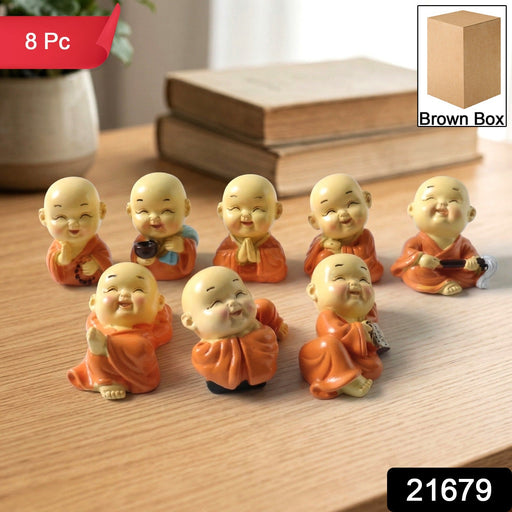 Decorative set of Mini Monk Buddha figurines for home & car decor