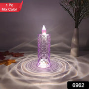 Battery operated smokeless crystal candlelight for indoor and outdoor decor