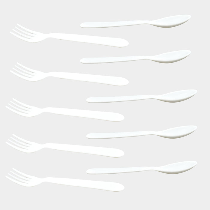 2422 Dinnerware Cutlery Premium Plastic Spoon And Fork Set - 10 pcs 