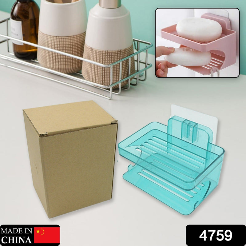 Wall Mounted 2 Layer Soap Holder with Hook Self Adhesive Double Layer Plastic Soap Dish with Hook for Bathroom Kitchen Sink and Wash Basin (2 Layer 1 Pc)