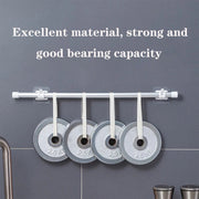 Multipurpose adhesive towel rod holder with utility hooks for bathroom