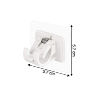 Compact adhesive towel rod holder for bathroom organization