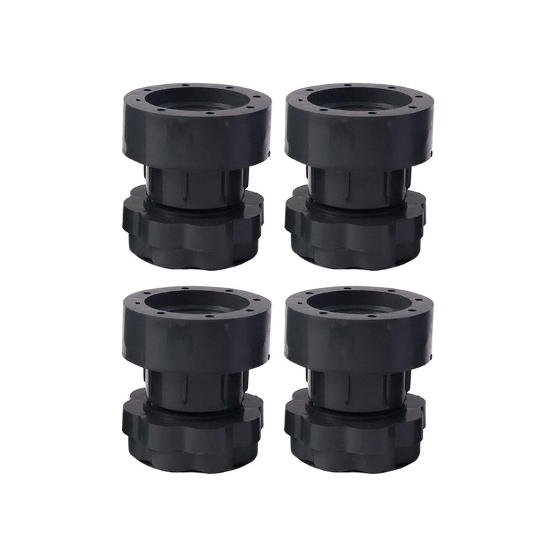 Adjustable height pads elevating heavy appliance to level surface