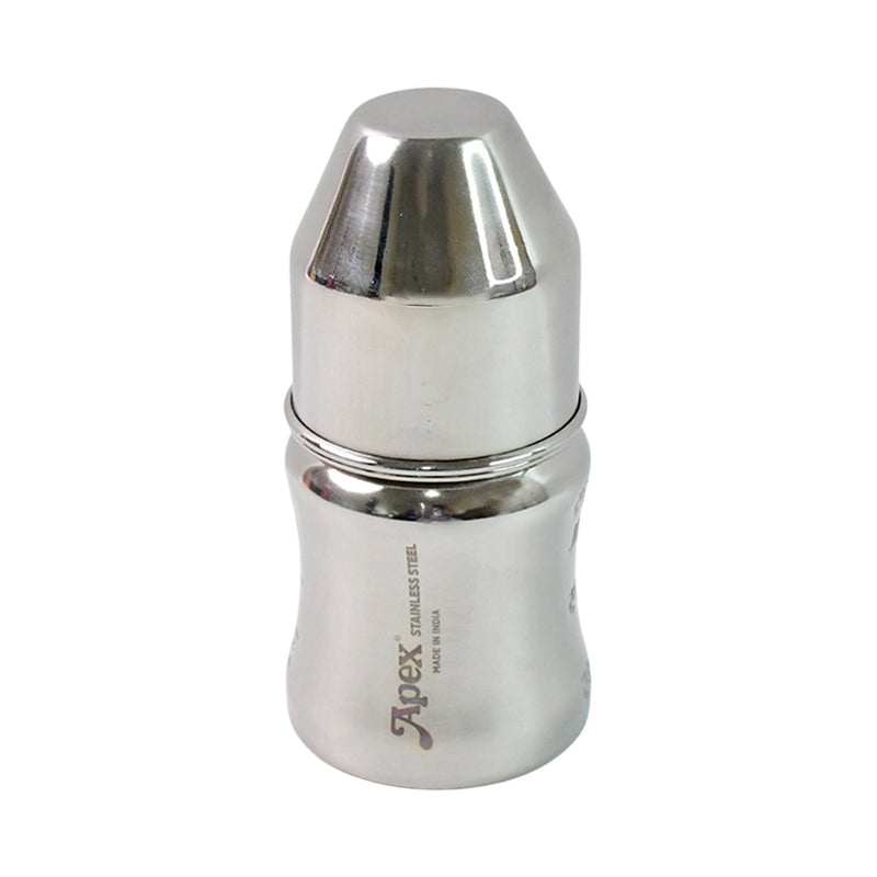 Easy to clean stainless steel baby feeding bottle with BPA-free nipple