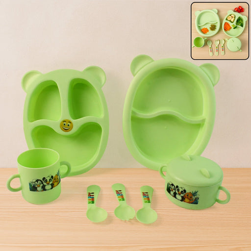 Kids Feeding Dinner Set with 2 partition plates and toddler-friendly utensils