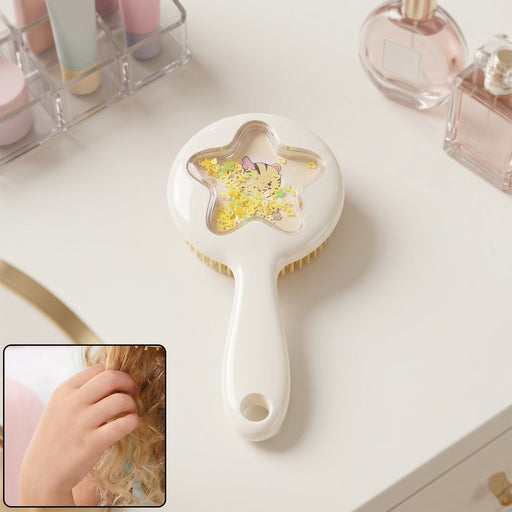 Kids hair comb with cute star design and soft bristles for gentle detangling