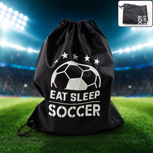 Black Drawstring Sport Backpack, ideal for gym and daily use.