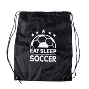 Front view of the sleek black Drawstring Sport Backpack.