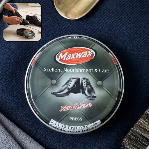 Black shoe polish cream for leather footwear