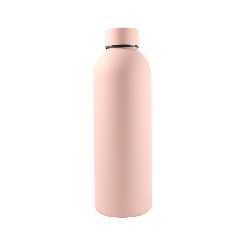 Eco-friendly reusable pink stainless steel bottle with double wall insulation