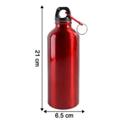 Gym ready compact reusable water bottle with screw closure and carry ring