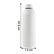 White double-wall vacuum insulated water bottle for travel and gym use