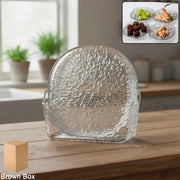 Crystal glass snack serving plates set with 9 compartments and serving tray