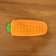 Person holding Pop It silicone pencil pouch during use