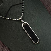 Stylish minimalist necklace pendant with polished metal finish