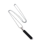 Pendant necklace featuring simple rectangular bar design