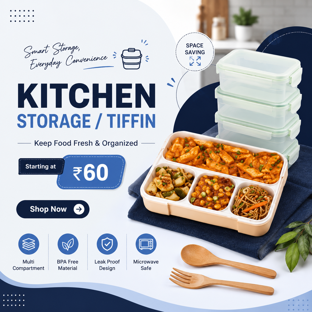 Kitchen Storage Lunch Box Tiffin