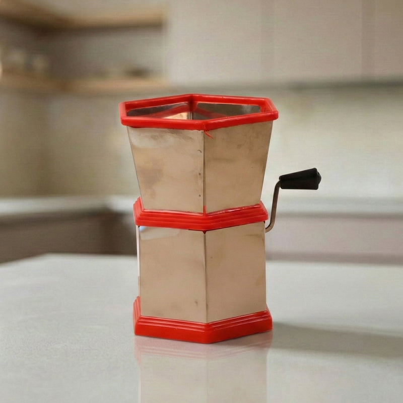 Easy-use manual cutter with hand crank for quick vegetable chopping