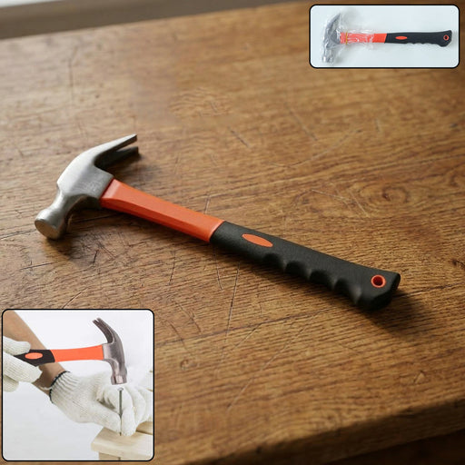 Claw Hammer with ergonomic rubber handle for DIY and home repairs