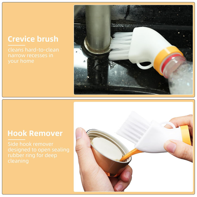 Ergonomic curved cleaning brush designed for bottle attachment