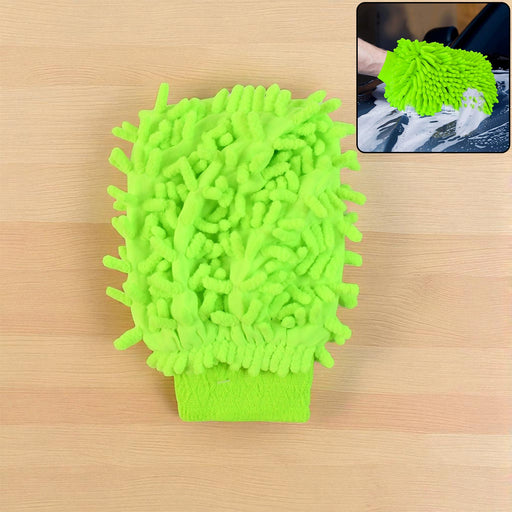 Microfiber car wash glove mitt for gentle cleaning