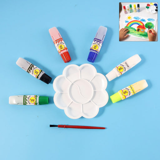 Kids water colour painting set with brush and vibrant colours