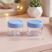 Cream jars with spatula detail for easy application