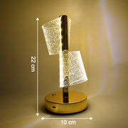 Crystal LED double shade lamp perfect for festive decor and elegant gifting
