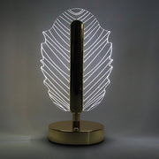 Elegant leaf design crystal table lamp with warm glow LED