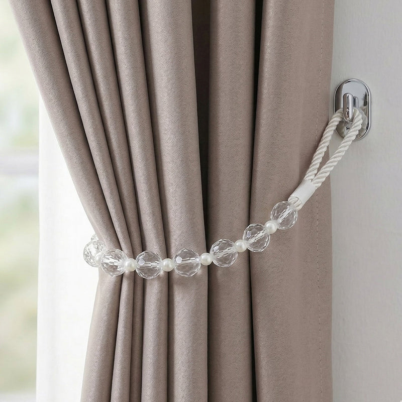 Elegant curtain rope tieback for residential interiors