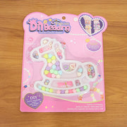 Children's creative beadwork kit including alphabet and flower beads with string