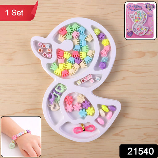 Kids craft set featuring crown and flower shaped beads for jewellery making