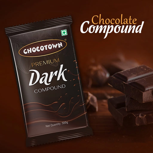 Chocotown Dark Chocolate Compound slab, 500gm, ready for baking.
