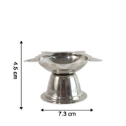 Traditional sunflower oil lamp holder in stainless steel for home mandir