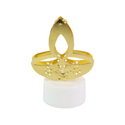 Soft glowing golden diya LED candles enhancing party or Diwali décor