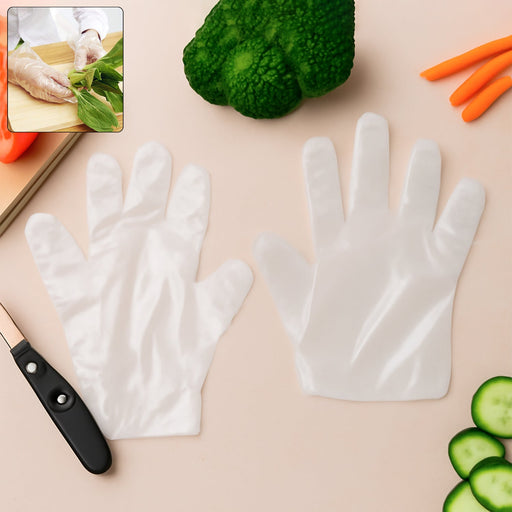 Pack of 100 disposable eco-friendly kitchen gloves for safe handling