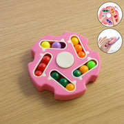 Fidget Magic Cube Spinner Toy showing the multi-track sliding bead puzzle for stress relief and focus.