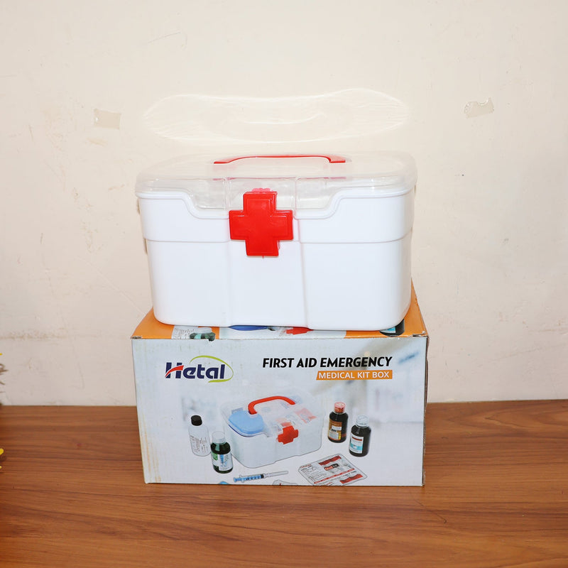 Organivo First Aid Box in a home setting, ready to store emergency medical supplies.