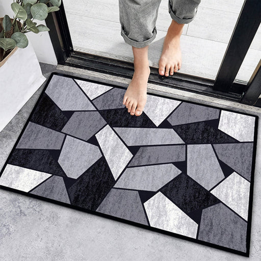 Stylish geometric pattern floor mat suitable for living room and entrance