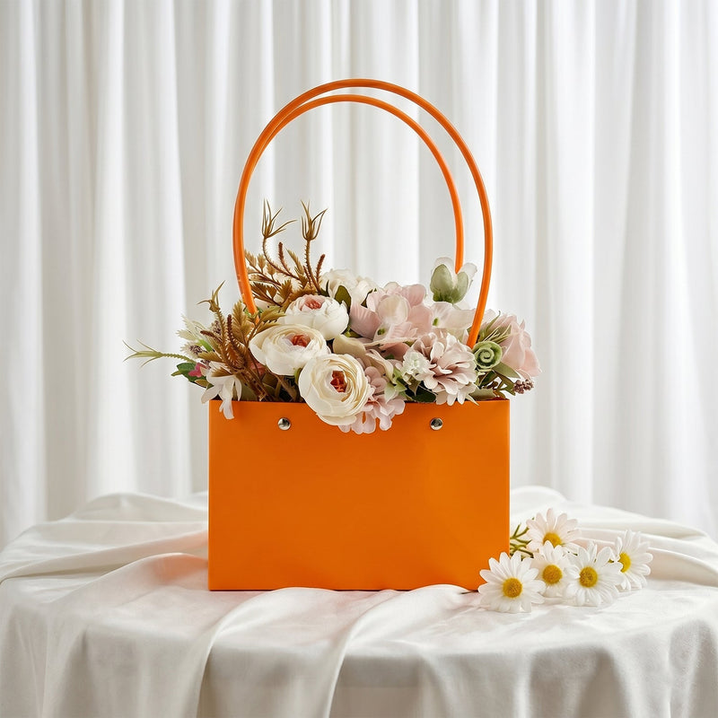 Close-up of flower bag handle detail