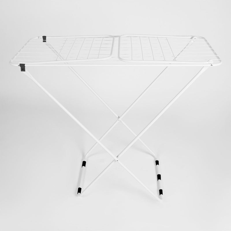 Compact foldable butterfly drying rack for indoor and sheltered outdoor use